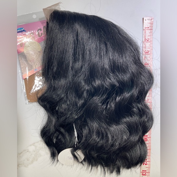 HAIR, 12” long, Wavy, center part, Black - Picture 6 of 8